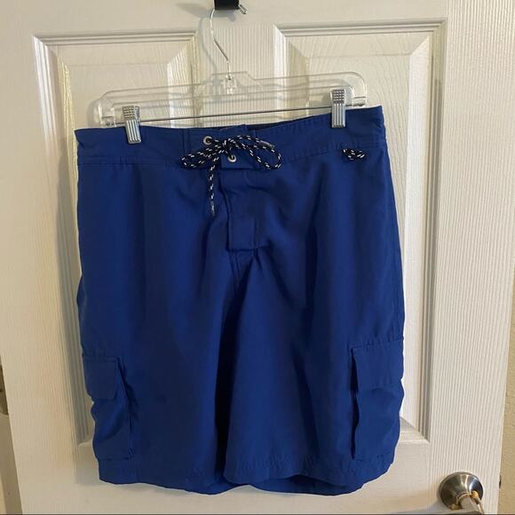 Nautica Men’s Blue Board Shorts Swim Trunks Size Large Interior Brief & Pockets - Picture 1 of 7